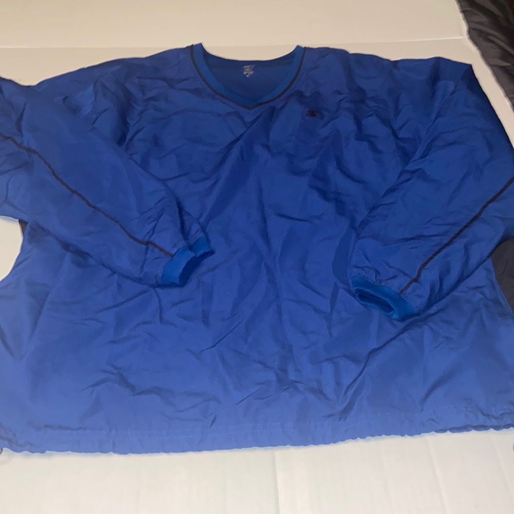 Men's vintage blue and black pullover Starter jacket size XL
